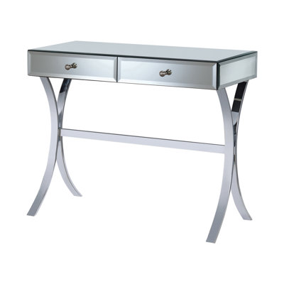 2-Drawer Console Table Clear Mirror