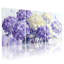 Tableau mural sur toile tendue à motif floral d'hortensias violets et crème (paquet de 3)-807660876