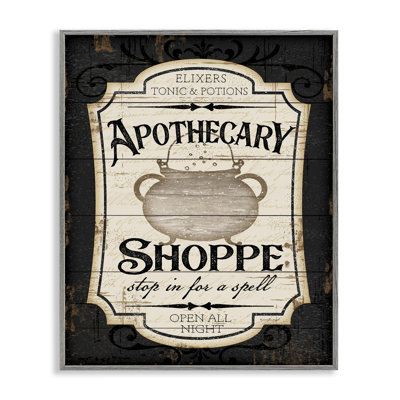 «Apothecary Shoppe Spooky Halloween Sign Witch Potion Cauldron» par Jennifer Pugh - impression