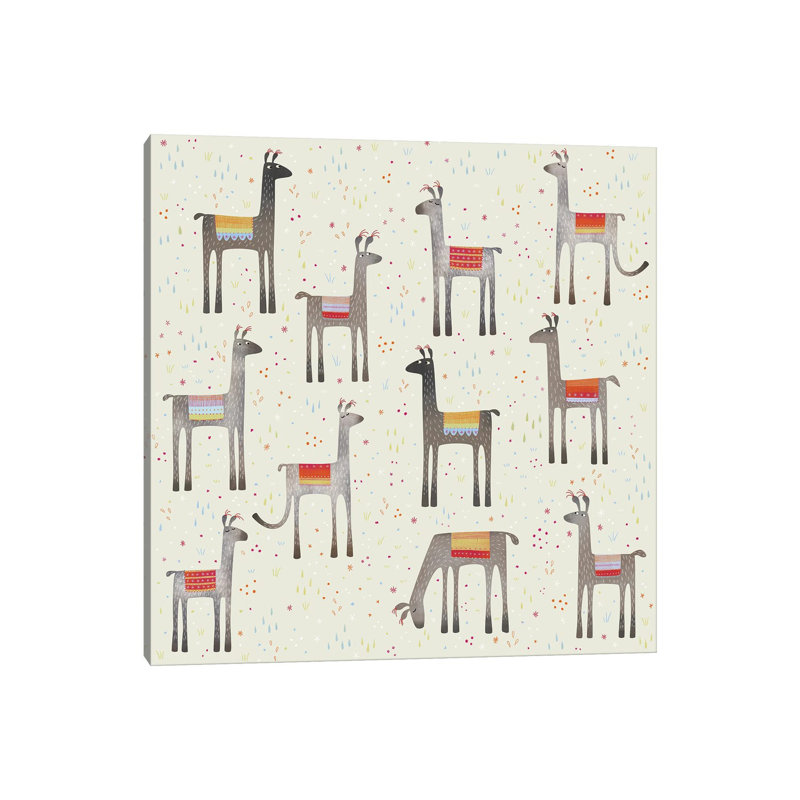 Llamas In A Meadow 1 Piece Wrapped Canvas Wall Art, 30.48 cm H x 30.48 cm W