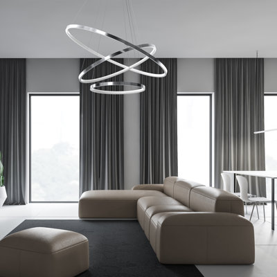 Rotonda 1 - Light Chrome LED Geometric Pendant