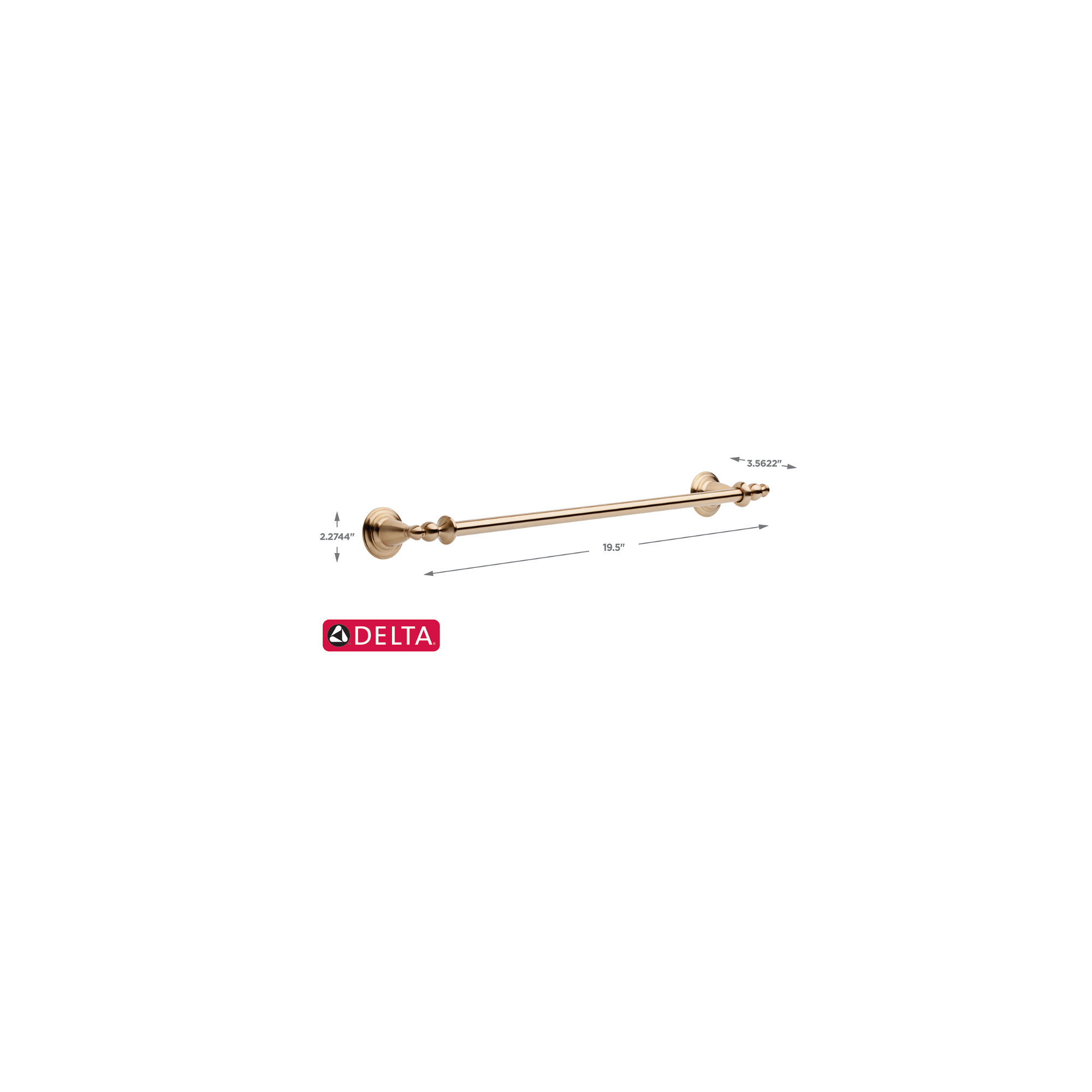 Victorian 19.5" Wall Mounted Towel Bar, Brilliance Champagne Bronze