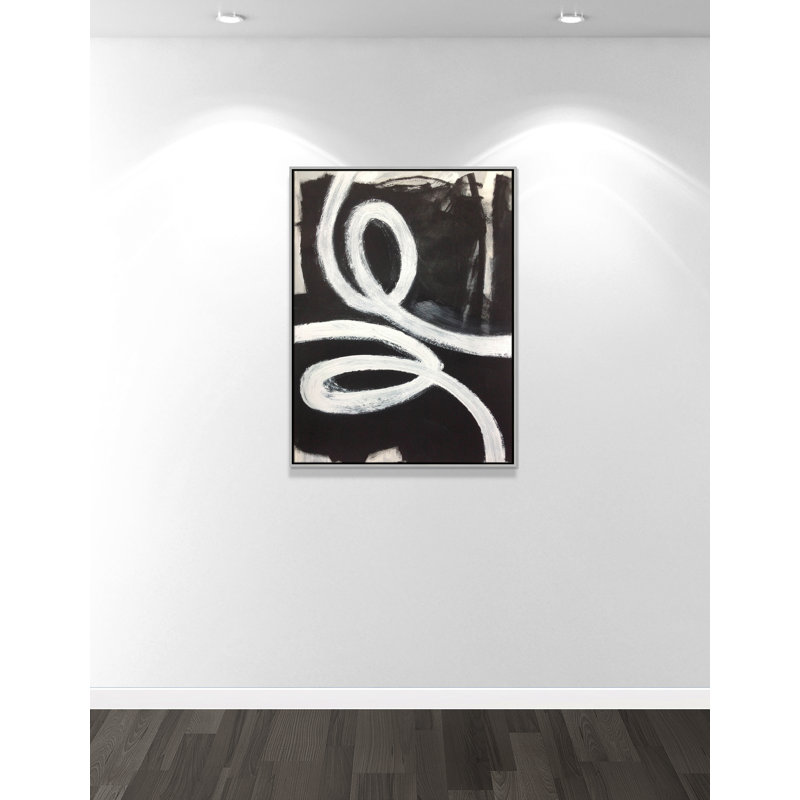 Swirly Swirls I by Casa Fine Arts, No, Silver Floater Framed, 41.5" H x 31.5" W x 2" D