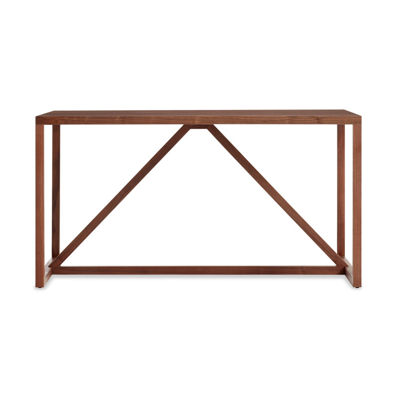 Strut Walnut Wood Dining Table, 35" W x 90" L, Walnut, Standard (29" Height)