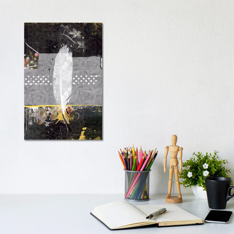 Feather Lifetime by Teis Albers - Wrapped Canvas Painting, 20.32 cm H x 30.48 cm W