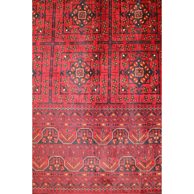 Tapis unique rouge / noir 13 pi 3 po x 19 pi 3 po Aghan