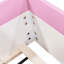 Lit simple tapissier rose et blanc avec escaliers de clôture, construction, 10 lattes pour une utilisation durable en éponge de polyuréthane, durabilité accrue