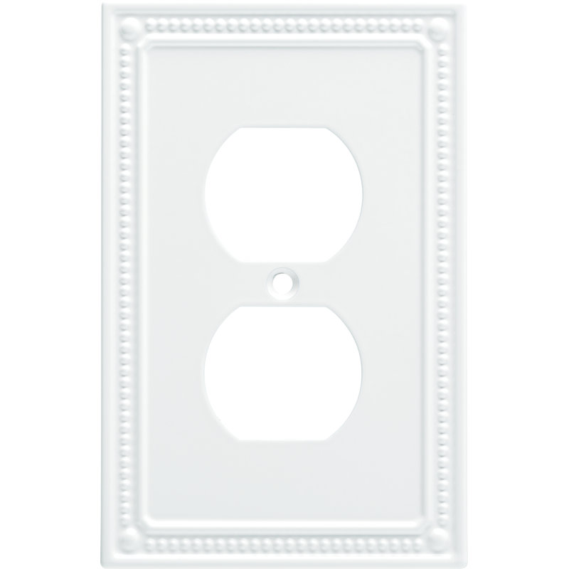 Plaque murale classique à 1 prise pour perle classique, Blanc pur