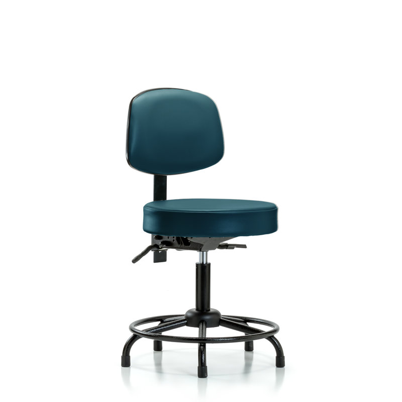 Lamayah Vinyl Task Chair, Marine Blue, Glides