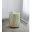 Tabouret de jardin cylindrique avec table d'appoint D14 x 18 po vert / rose