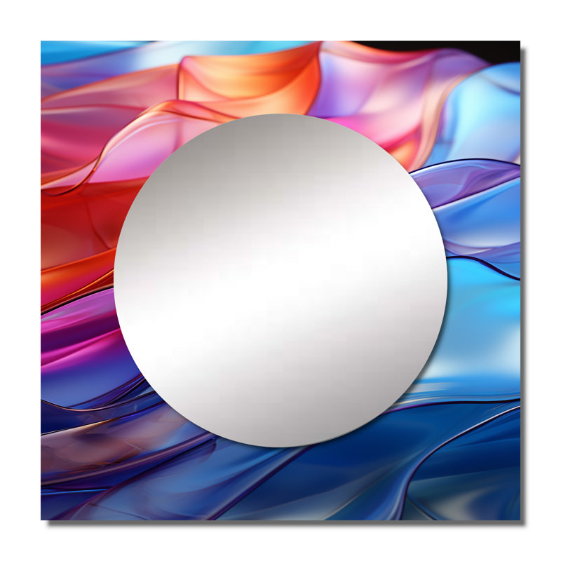 Kimberla - Miroir carré arc-en-ciel pour décoration murale, 23 po x 23 po