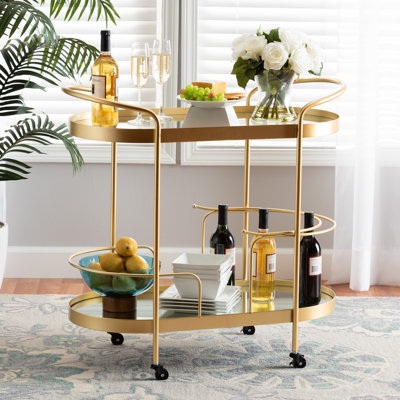 Frias Mobile Wine Bar Cart by Everly Quinn
