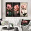 Fleur de lotus rose rétro 3 pièces-311638615