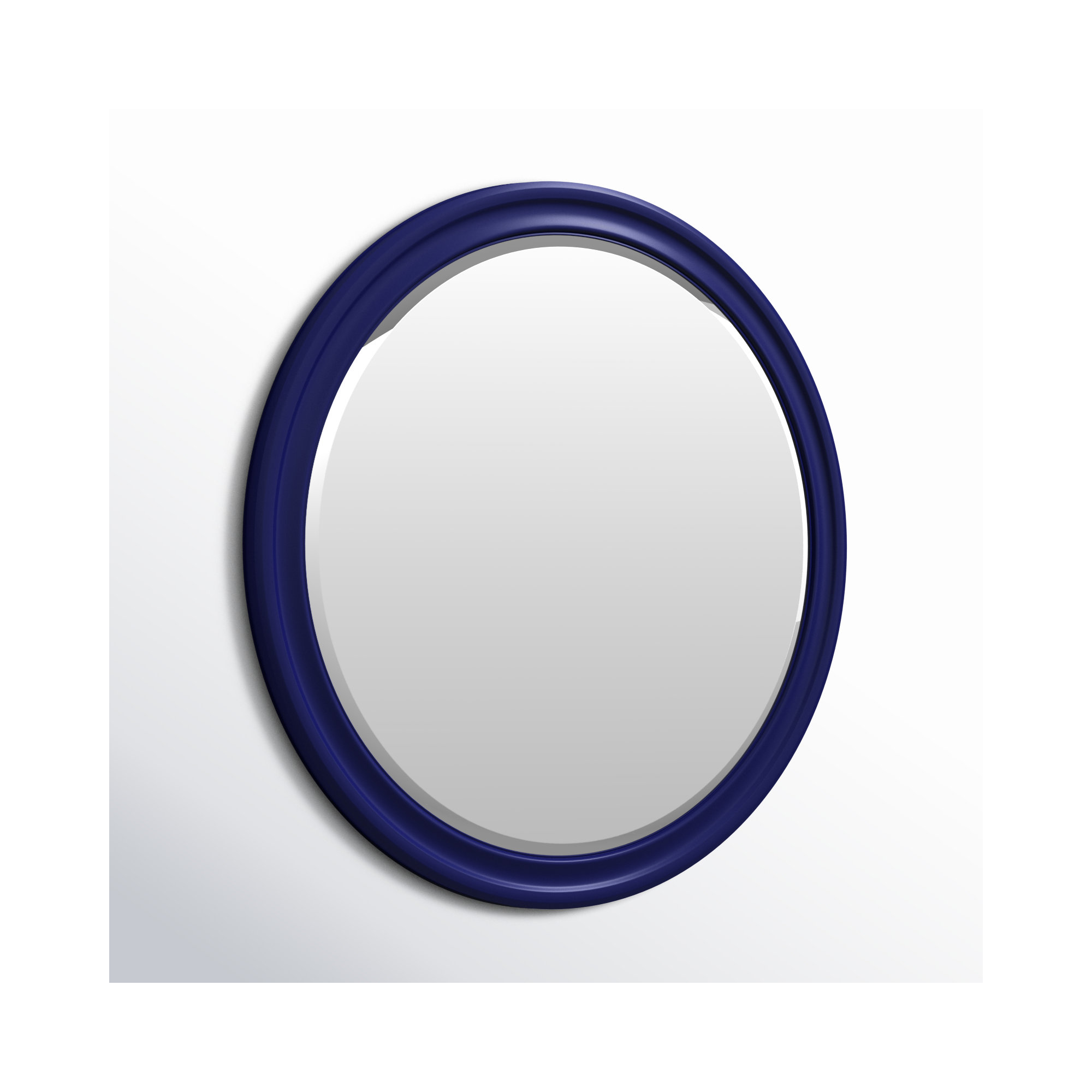 Talvi Wood Round Wall Mirror, Navy