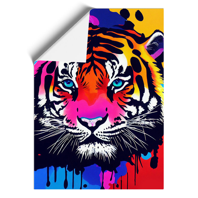 Painted Tiger No.4 Abstract - Wall Art, 29.7cm H x 21cm W, Paper, No Matte