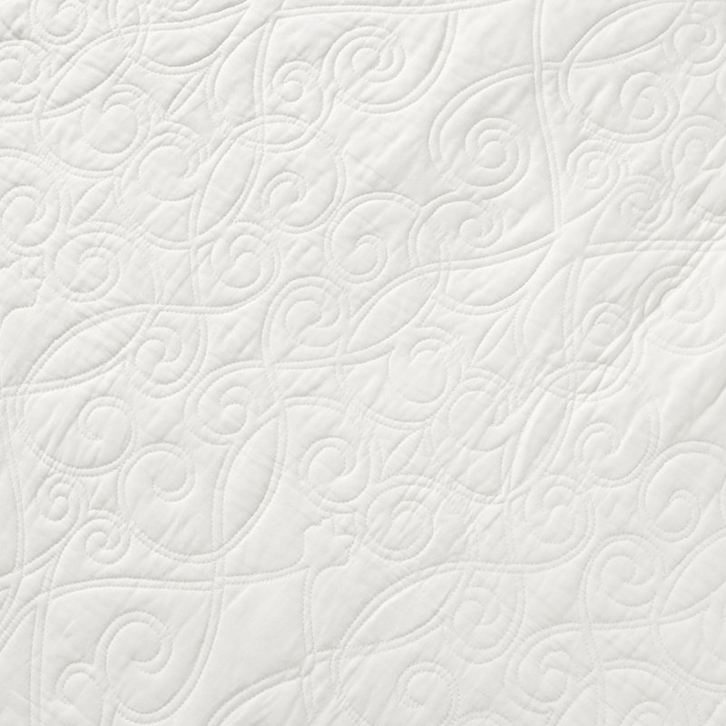 Laura Ashley Felicity Cotton Reversible Quilt Set, Full/Queen Quilt + 2 Standard Shams, White