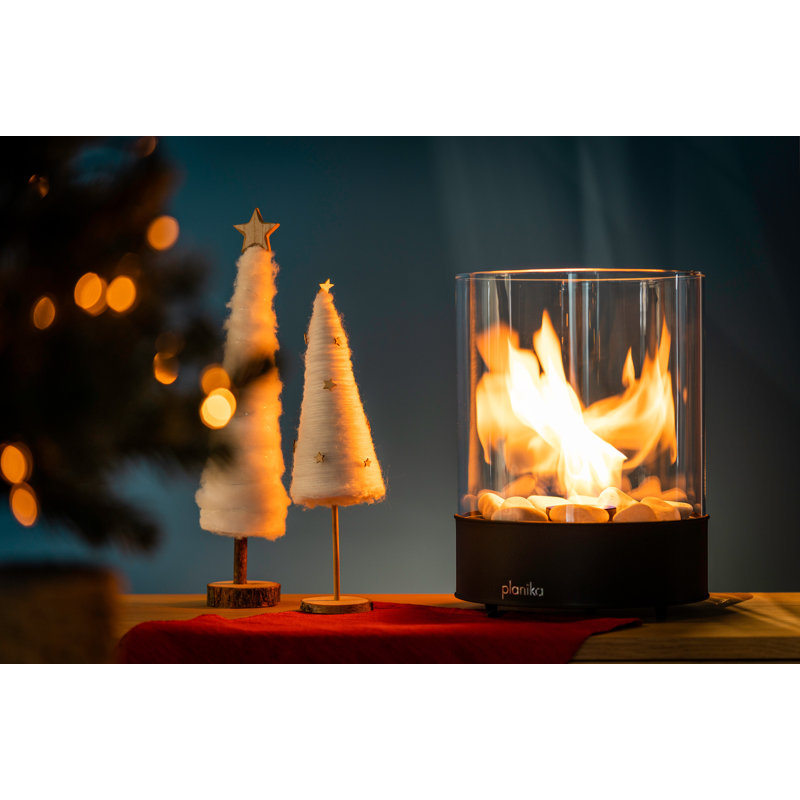 Planika Chantico Glassfire Tabletop Bioethanol Fireplace - Free Standing Bio Fireplace - Outdoor & Indoor Mini Fire Pit - Bio Fuel Heaters For Home & Garden - Clean Combustion