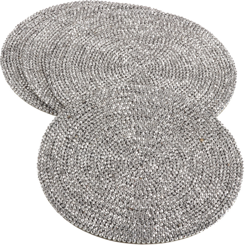 Ensemble de napperons 4 pièces Emma, Argent