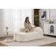 Chaise longue moderne en chenille courbée moderne avec siège profond, canapé-lit convertible, idéale pour le salon et les appartements.-325544233