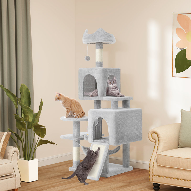 Cat Tree With Scratching Post, Grey