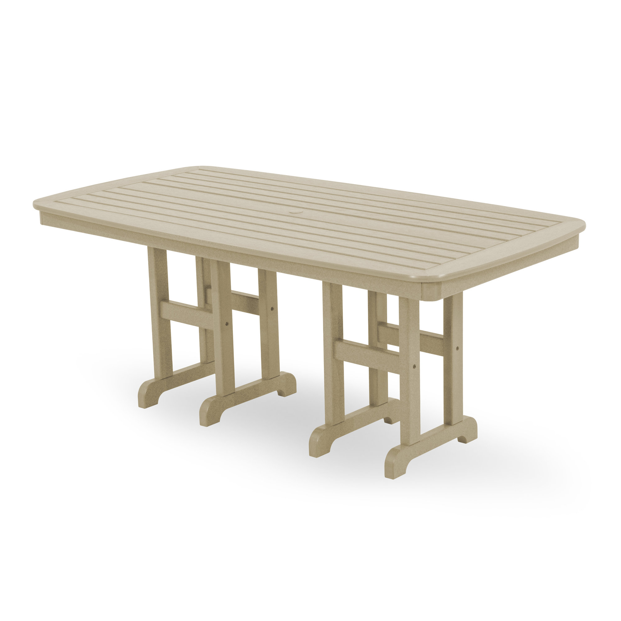 POLYWOOD Nautical Dining Table, Sand, 29" H x 71.5" L x 36.75" W