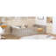 Lit plateforme simple en bois avec garde-corps naturel