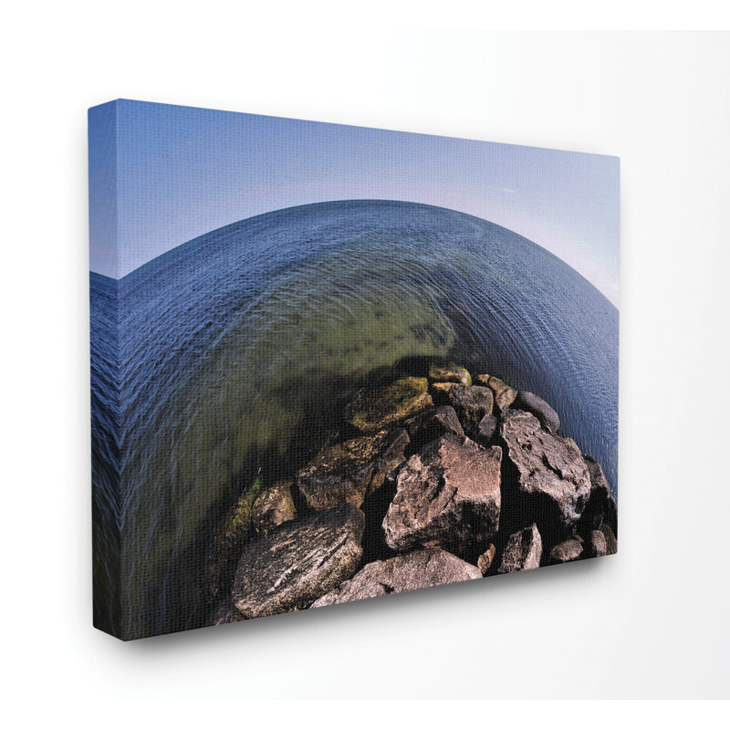 «Fisheye Ocean Sea Landscape», impression, H 24 po x l 30 po x P 1,5 po, Toile tendue