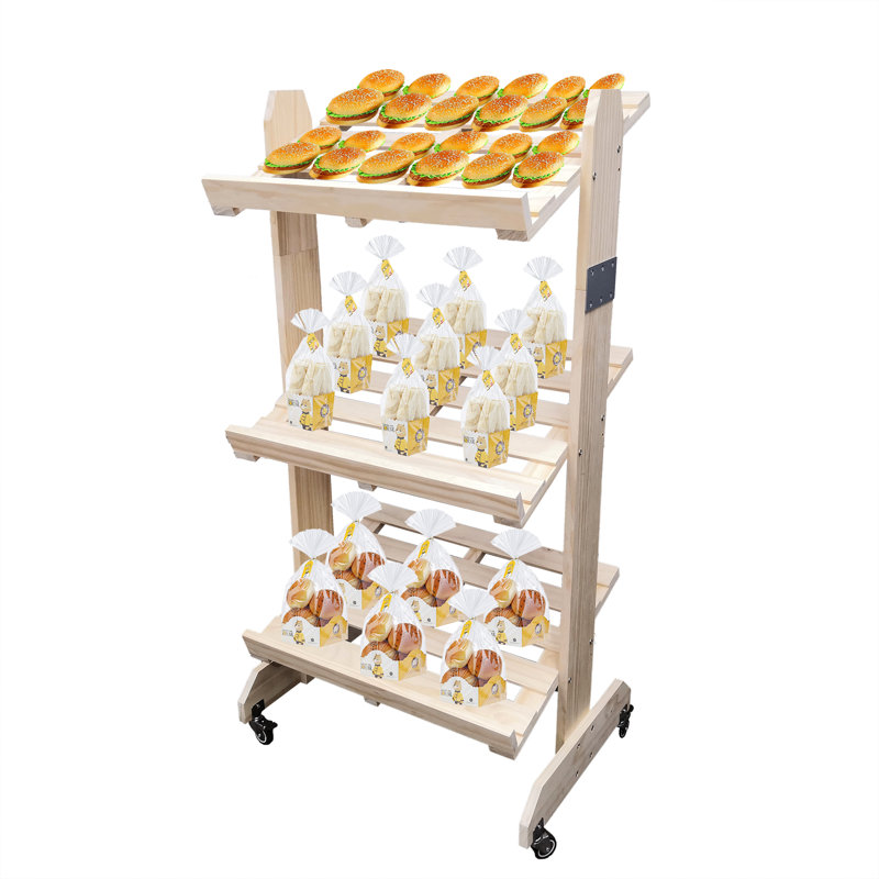 Support à panier en bois Fixturedisplays®