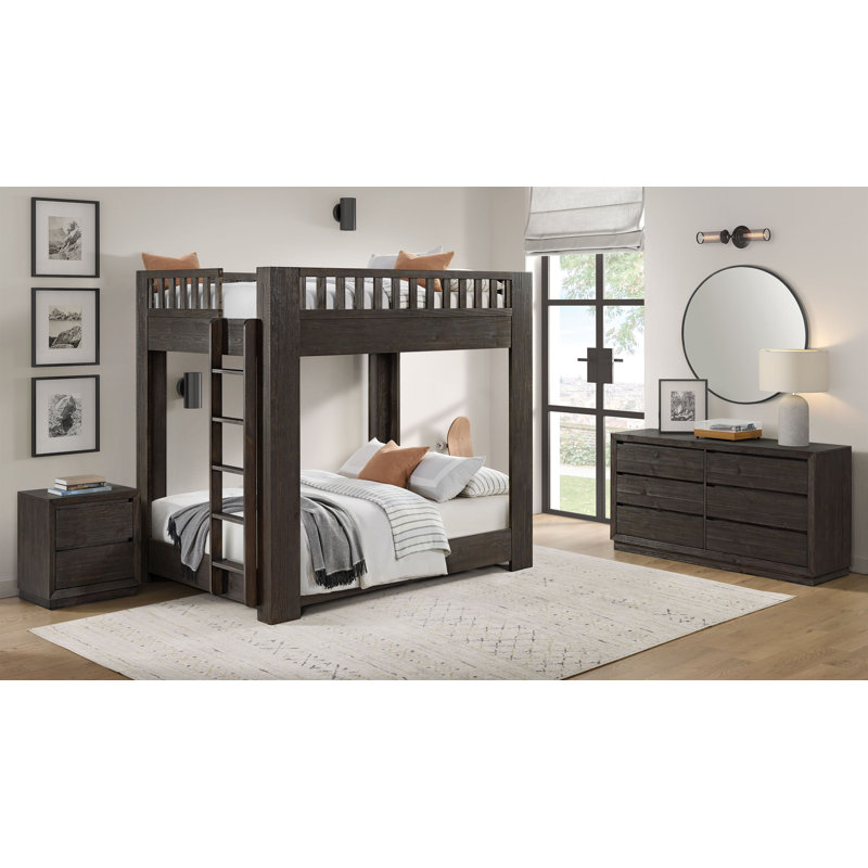 Albie Pine Bunk Bed, Full, Cocoa