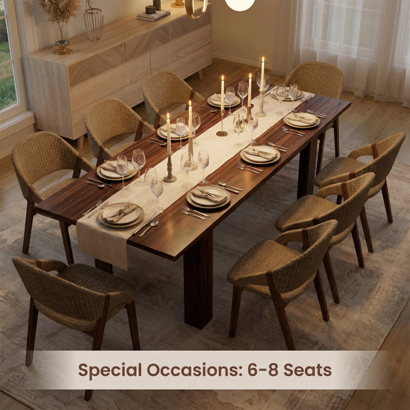 Extendable Wooden Dining Table - Space-Saving Solution for Modern Homes, Walnut
