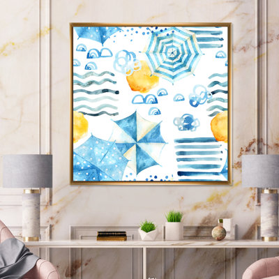 «Holiday Sun with Water Waves Sun And Umbrella II», reproduction d'art sur toile