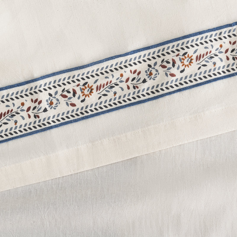 Natural Cotton and Polyester Rod Pocket Cafe Curtain