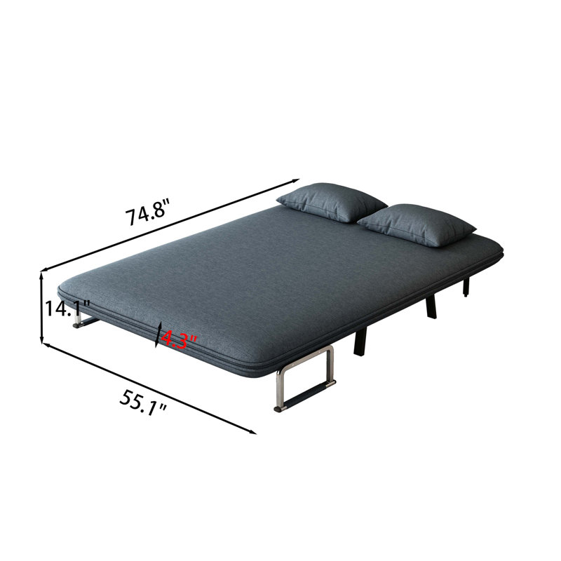 Flagstaff Sleeper, Dark Gray, 35.5" H x 55.1" W x 28.4" D