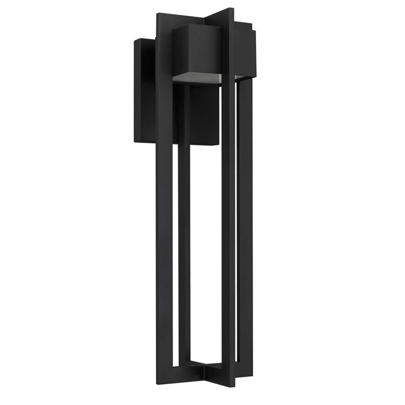 Applique murale d'extérieur 23 pouces à DEL intégrée noire