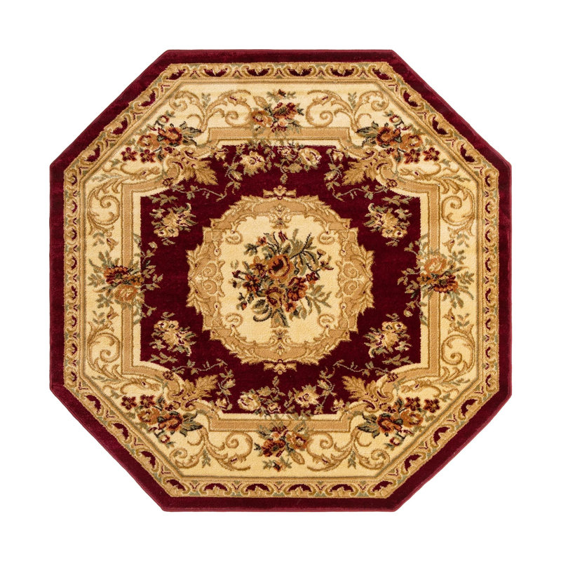 Debora Oriental Area Rug, Burgundy, Octagon 5'3" x 5'3"