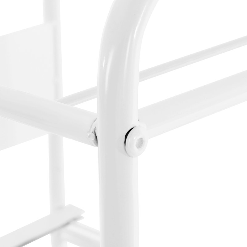 4-Tier Rolling File Cart, White