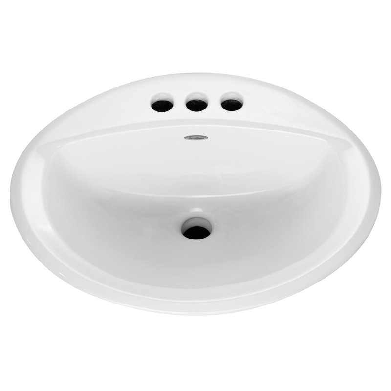 American Standard Aqualyn 17.38'' Ceramic Oval Bathroom Sink with Overflow, Black, 4" Centers