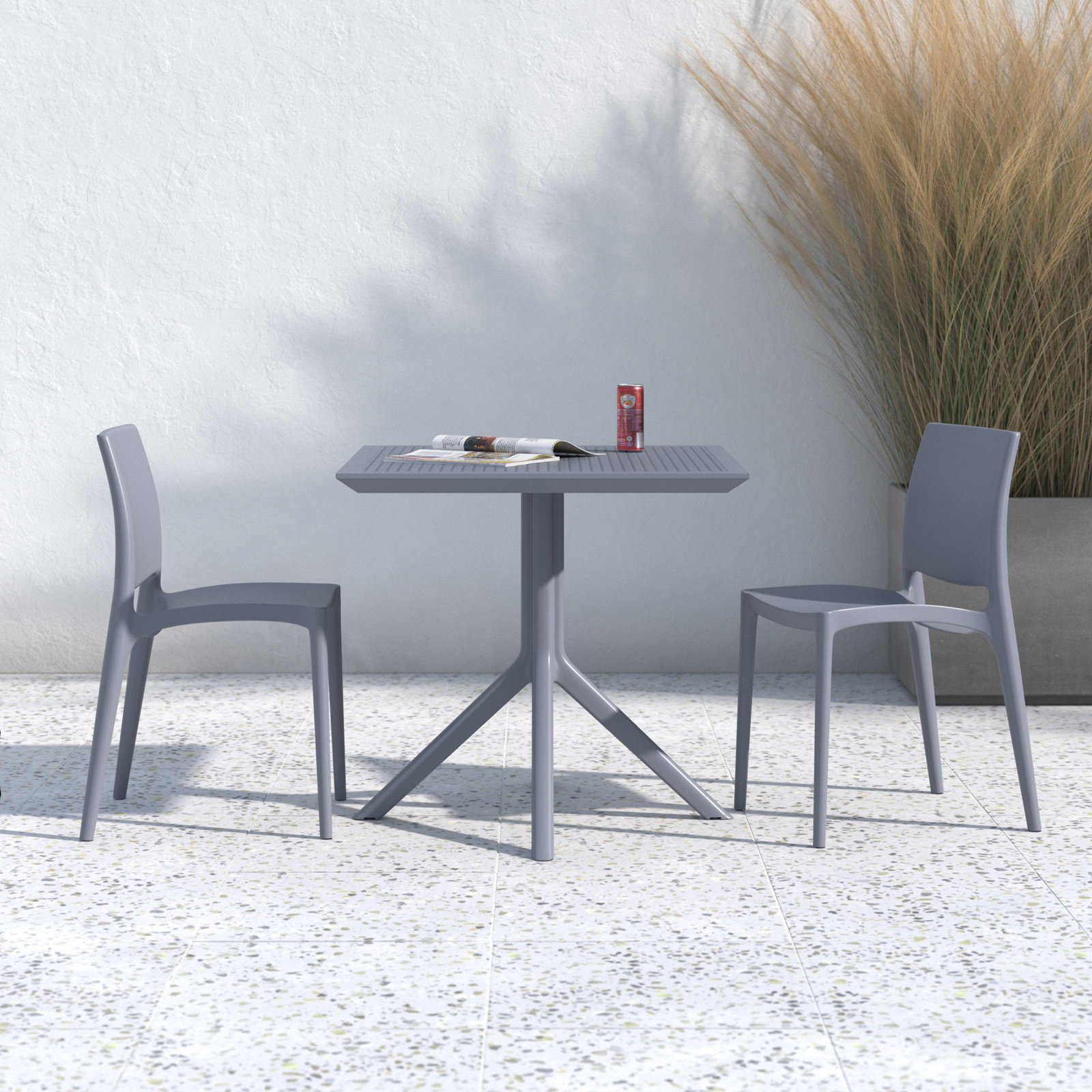Farrah 32" Patio Bistro Set, Dark Gray