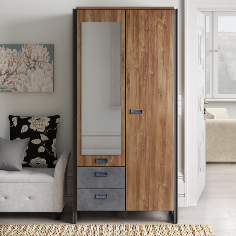 Antwan 2 Door Manufactured Wood Wardrobe