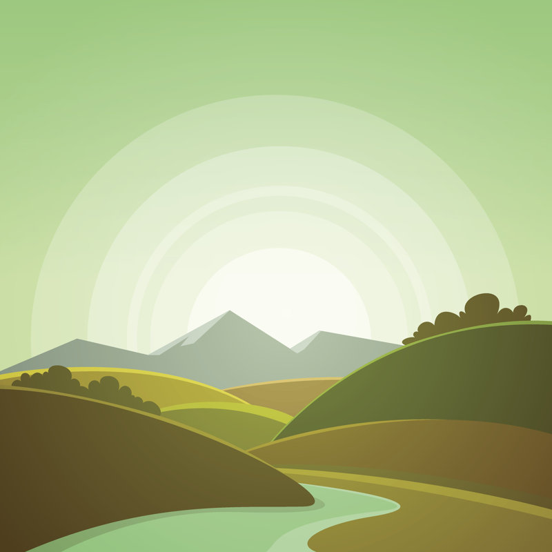 Paysage de montagne - impression sur toile tendue, L 30 po x H 30 po
