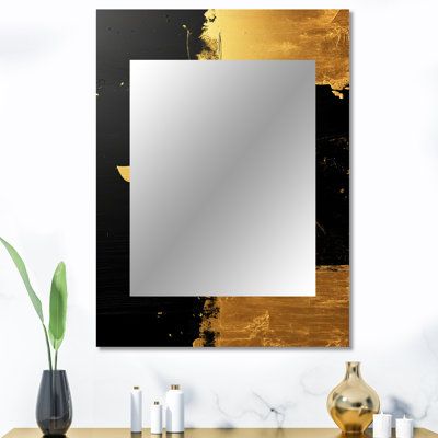 Or doré, signe japonais Calligraphy I - miroir japonais, miroir mural décoratif traditionnel, impression d'art en métal