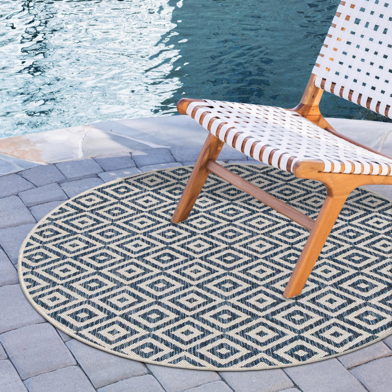Tapis intérieur / extérieur Jill Zarin Costa Rica, Rond 4 pi 1 po