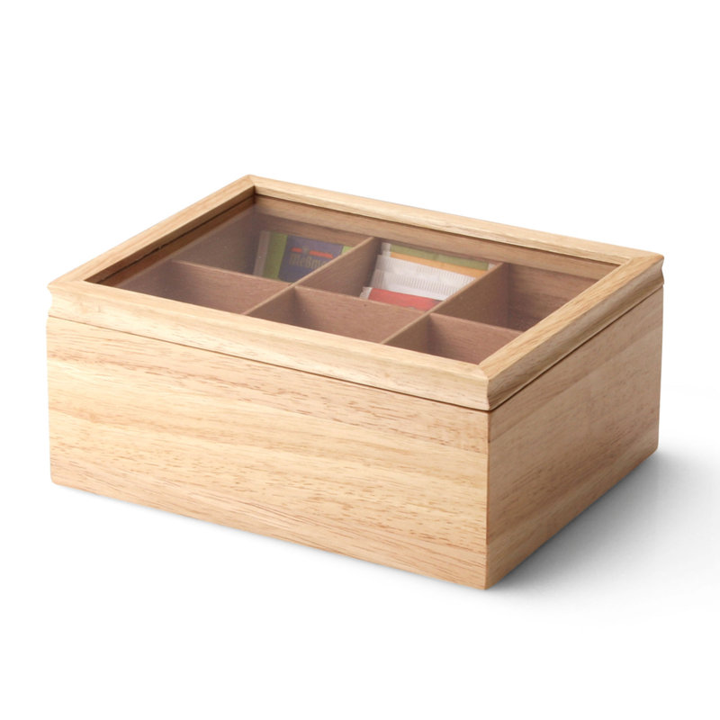 Continenta Hevea Wood Decorative Bin