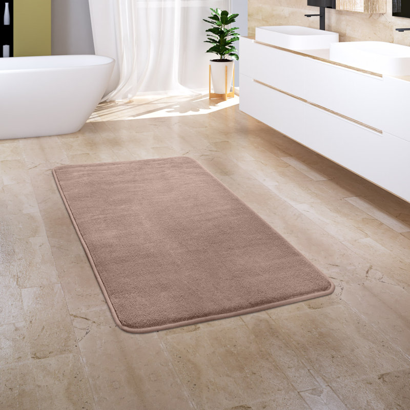 Corby Rectangle Bath Mat, Beige, 70cm W x 120cm L