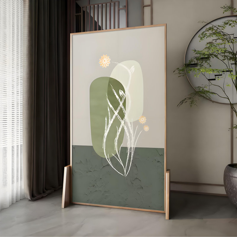 Paravent moderne plante minimaliste, H 70,87 po x l 47,24 po x P 1,57 po