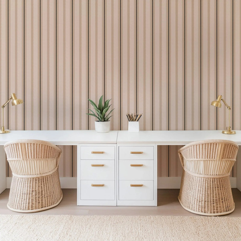 Miami Stripe Mini - Wallpaper, Stucco, Faux Grasscloth, Non-Pasted