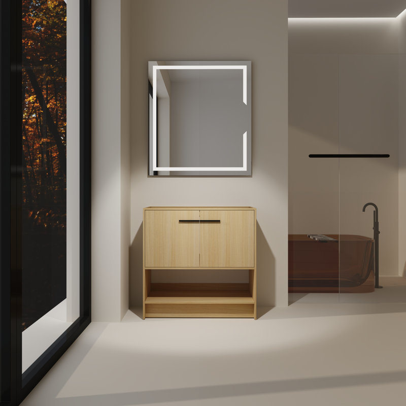 Meuble-lavabo 36 po en contreplaqué de chêne double - évier double, n'inclut pas d'évier., 35" W