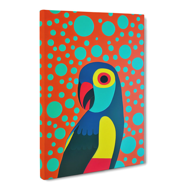 CAN-V0523-1750X Parrot Modern - Wrapped Canvas Print, 50cm H x 35cm W, Unframe