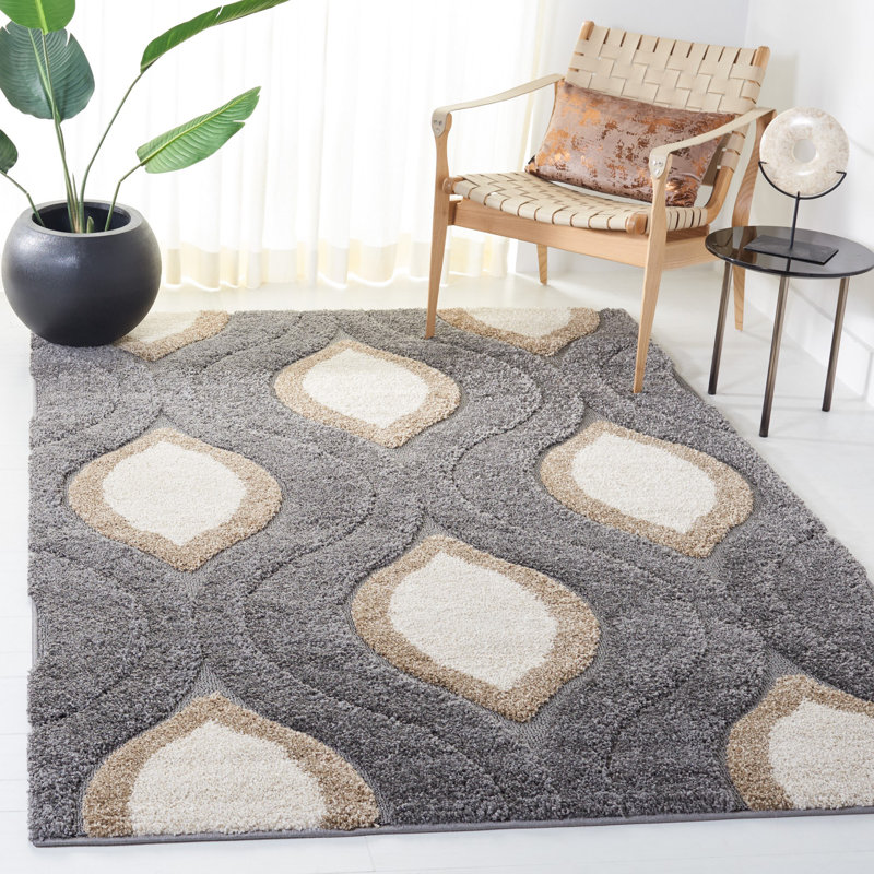 Altizer Shag Performance Geometric Rug, Rectangle 4' x 6'