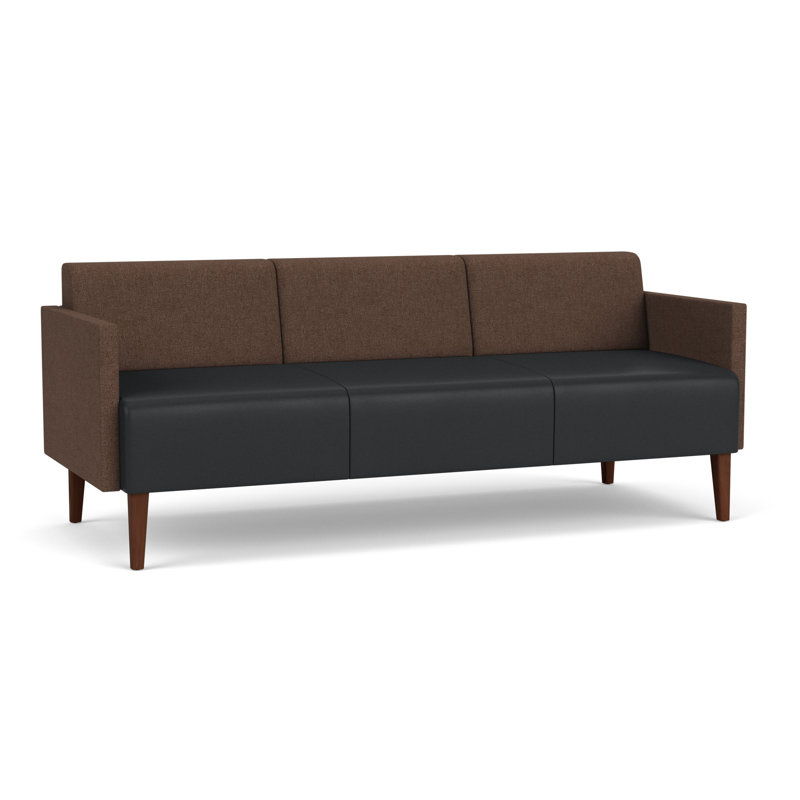 Luxe Lounge Reception Sofa, Walnut Wood, Archetype Cafe/Modena Graphite